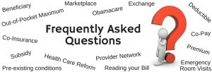 Red question mark. FAQ keywords scattered around image. Ask the Experts! Search our list below of Insurance frequently asked questions.