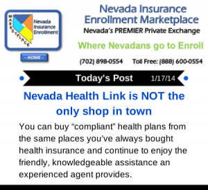 Post 1-17-14 | Nevada Health Link NOT the only shop in town