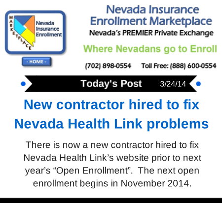 Post 3-24-14 New contractor hired to fix Nevada Health Link