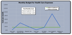 Monthly budget for health care expenses - Chart