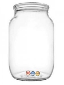 Empty Jar with three marbles