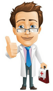 Animated male doctor with case - Health Insurance in Nevada