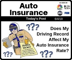 Post - Does My Driving Record Affect My Auto Insurance Rate