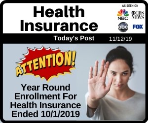 Post - Year Round Enrollments For Health Insurance Ended October 1st, 2019