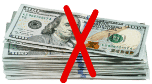 Stack of 100 dollar bills - getting no cost help