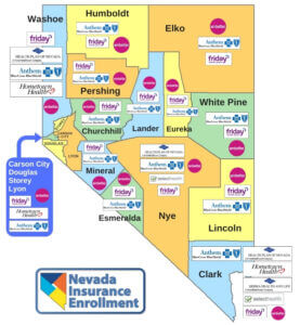 2021 Nevada Health Insurance Carriers by County - Map