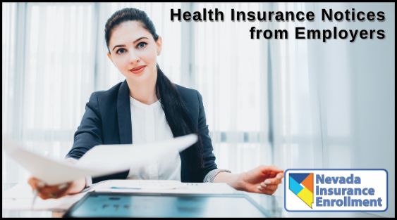 Nevada Insurance Enrollment logo - Nevada State outline divided into four colors of dark blue, light blue, orange and yellow